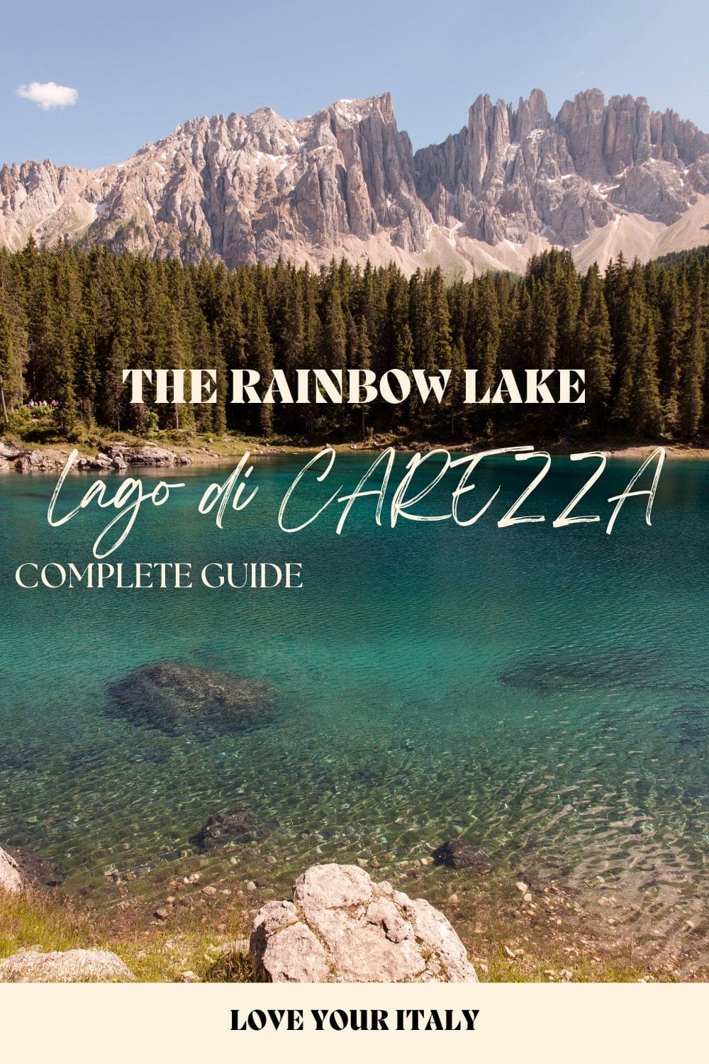 Lake Carezza in the Dolomites guide | Lago di Carezza or the Rainbow lake - all the info you need! How to get there, what to do, where to stay, where to eat, and more | lake carezza italy | lago di carezza inverno | lago di carezza estate | lago di carezza aesthetic