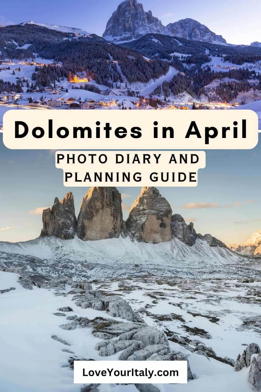 Dolomites, Italy in April | Are you thinking of going to the Dolomites in April? Learn all you need to know for planning: can you hike in April? Where to stay? How to get around? And so much more! | April in dolomites | dolomites travel | dolomites italy apres ski