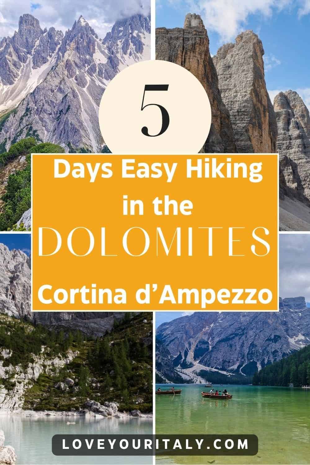 Dolomites Hiking Itinerary | Would you like to do some hiking in the Dolomites? Here's a great starter itinerary for 5 days of hiking and exploring the Dolomites around Cortina d'Ampezzo! | Dolomites hiking trip | summer | trails