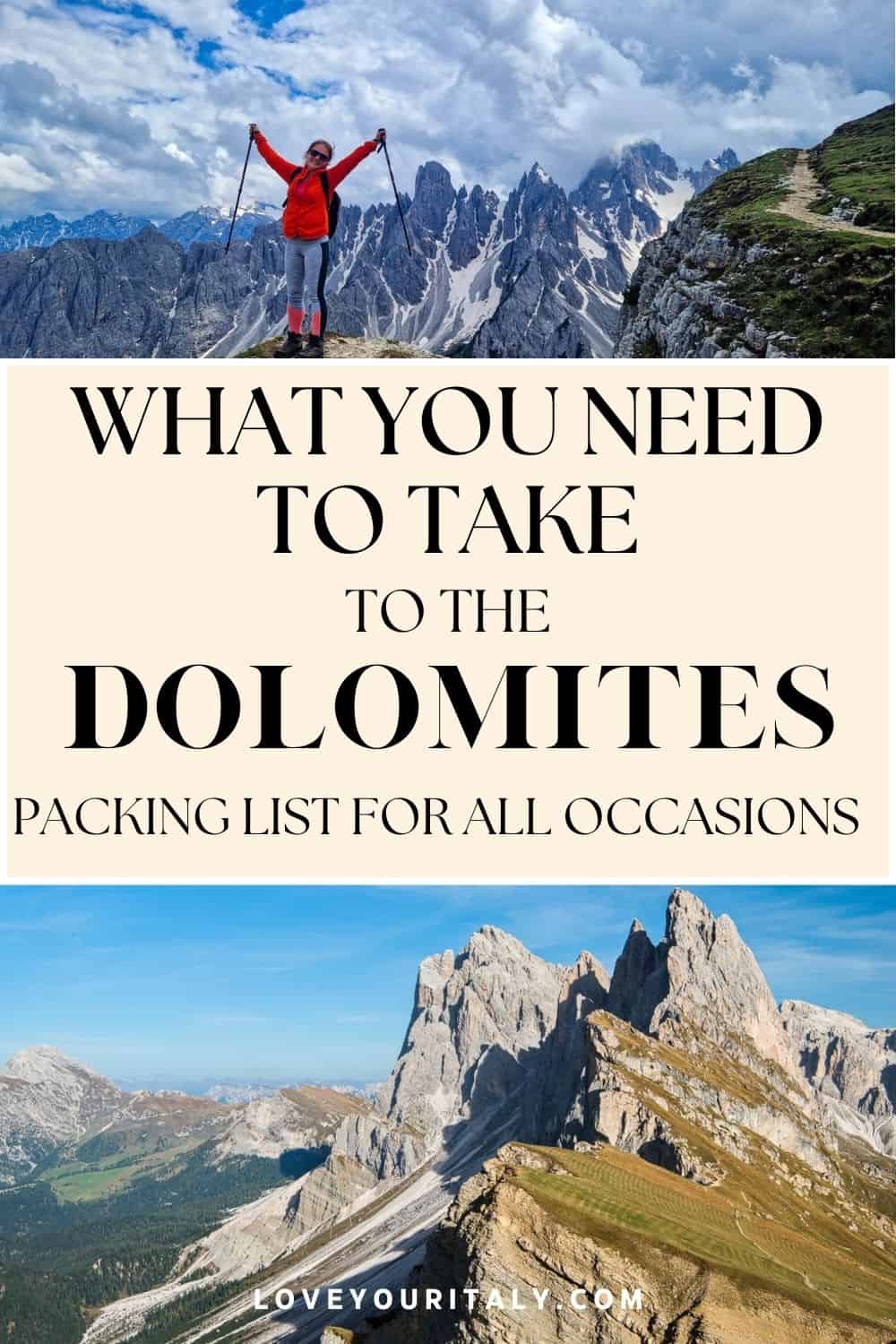 Packing list for the Dolomites | Embarking on an adventure to the breathtaking Dolomites? Don't head out without the perfect packing list in hand! We've got you covered with everything you need to make your trip unforgettable, from hiking essentials to stylish outfits for exploring quaint towns. Check out our comprehensive Dolomites packing list right here.